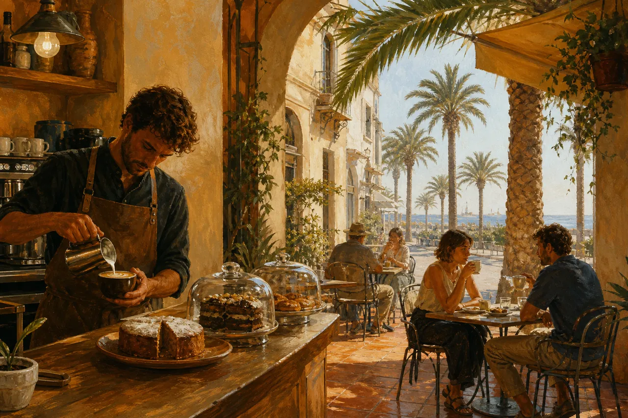 South Café, Café in San Pedro de Alcántara — illustration