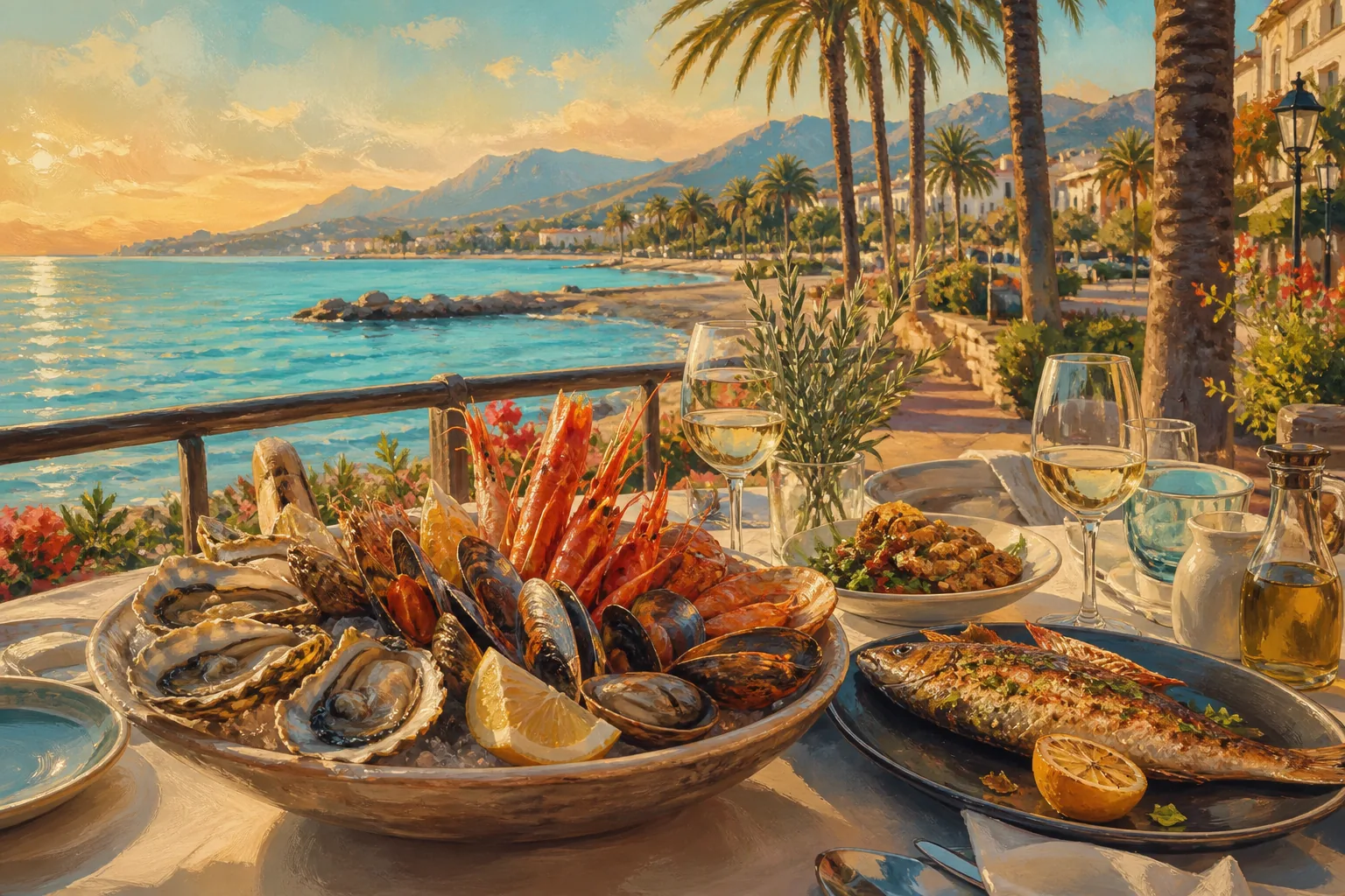 Beachfront in San Pedro de Alcántara — illustration